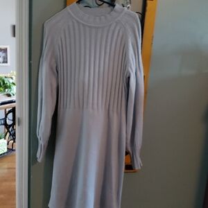 Calvin Klein Soft Gray Ribbed Mini Dress
